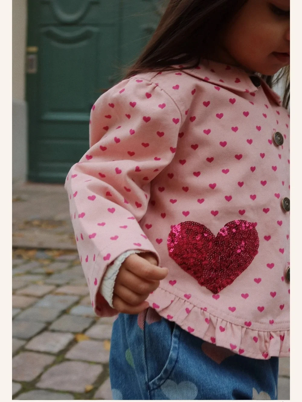 Konges Slojd Nola heart dot sequin shirt jacket berry coeur